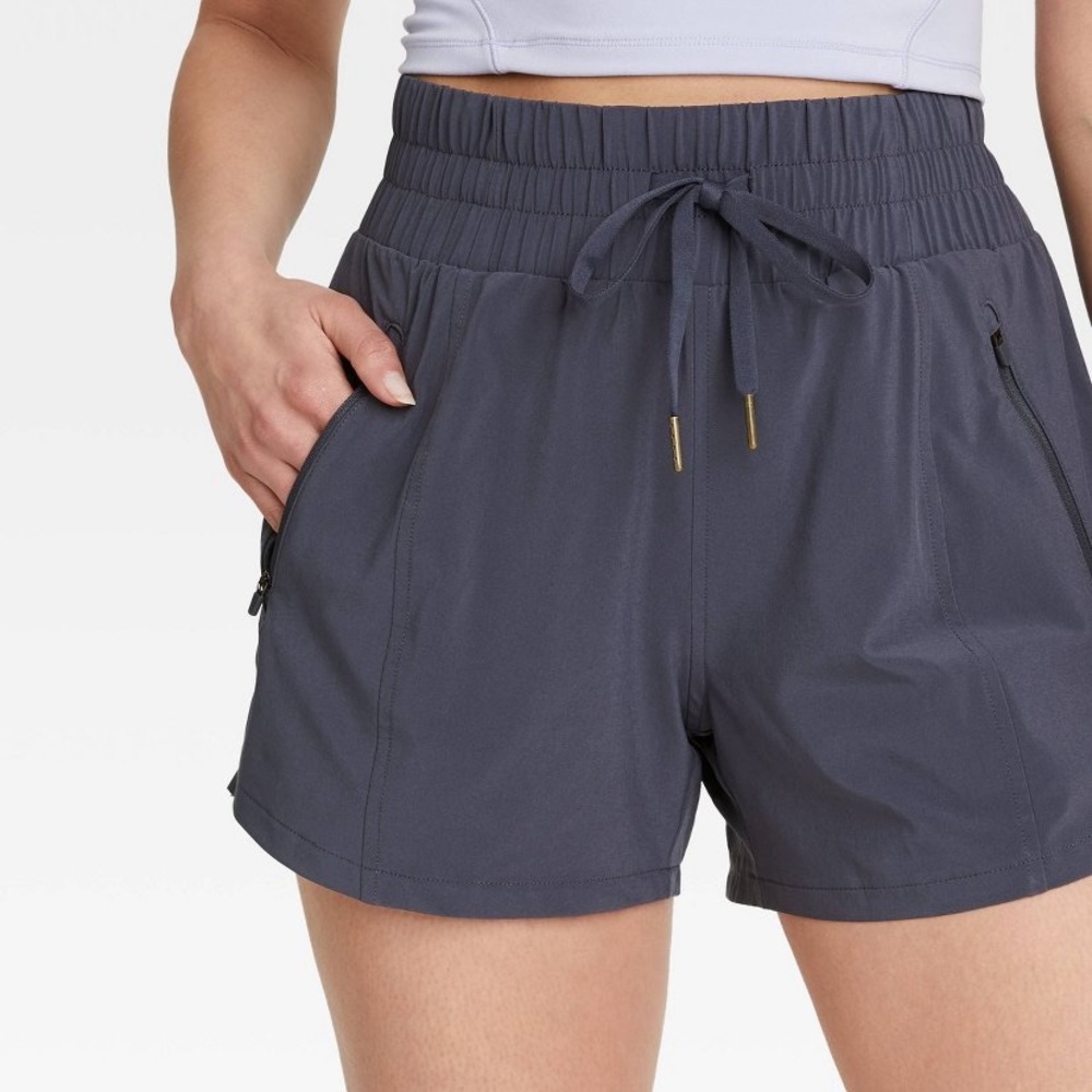 Womens stretch woven Mid-rise shorts-4” All in Motion, Slate, Large-NEW w/ tags!